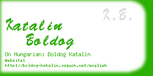 katalin boldog business card